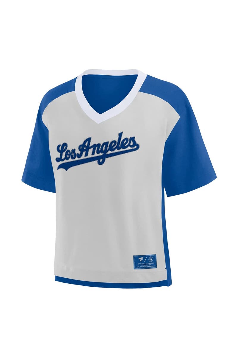 FANATICS Women's Fanatics Royal/Graphite Los Angeles Dodgers Oversized Race To Win V-Neck T-Shirt, Alternate, color, Royal