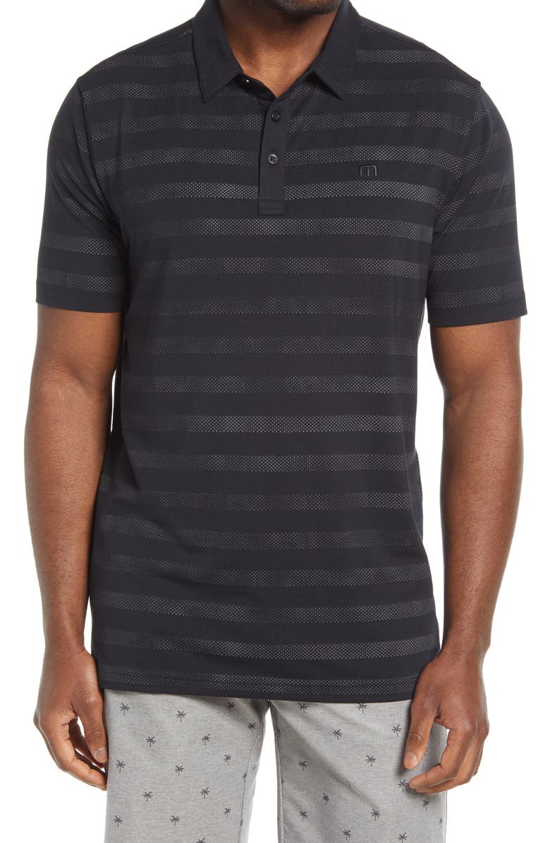 TravisMathew Heater Stripe Short Sleeve Performance Polo, Main, color,