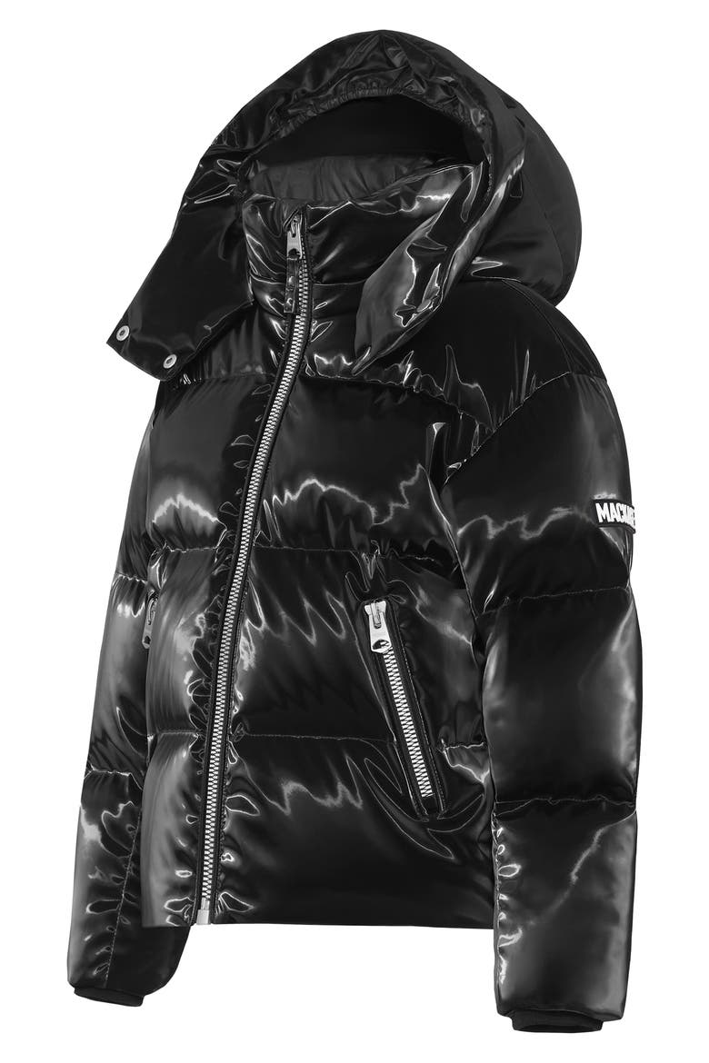 Kids' Jesse-Glo Hooded Puffer Jacket, Alternate, color, BLACK