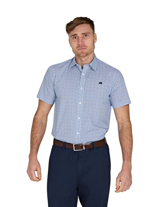 Raging Bull Short Sleeve Cotton Poplin Shirt In Blue