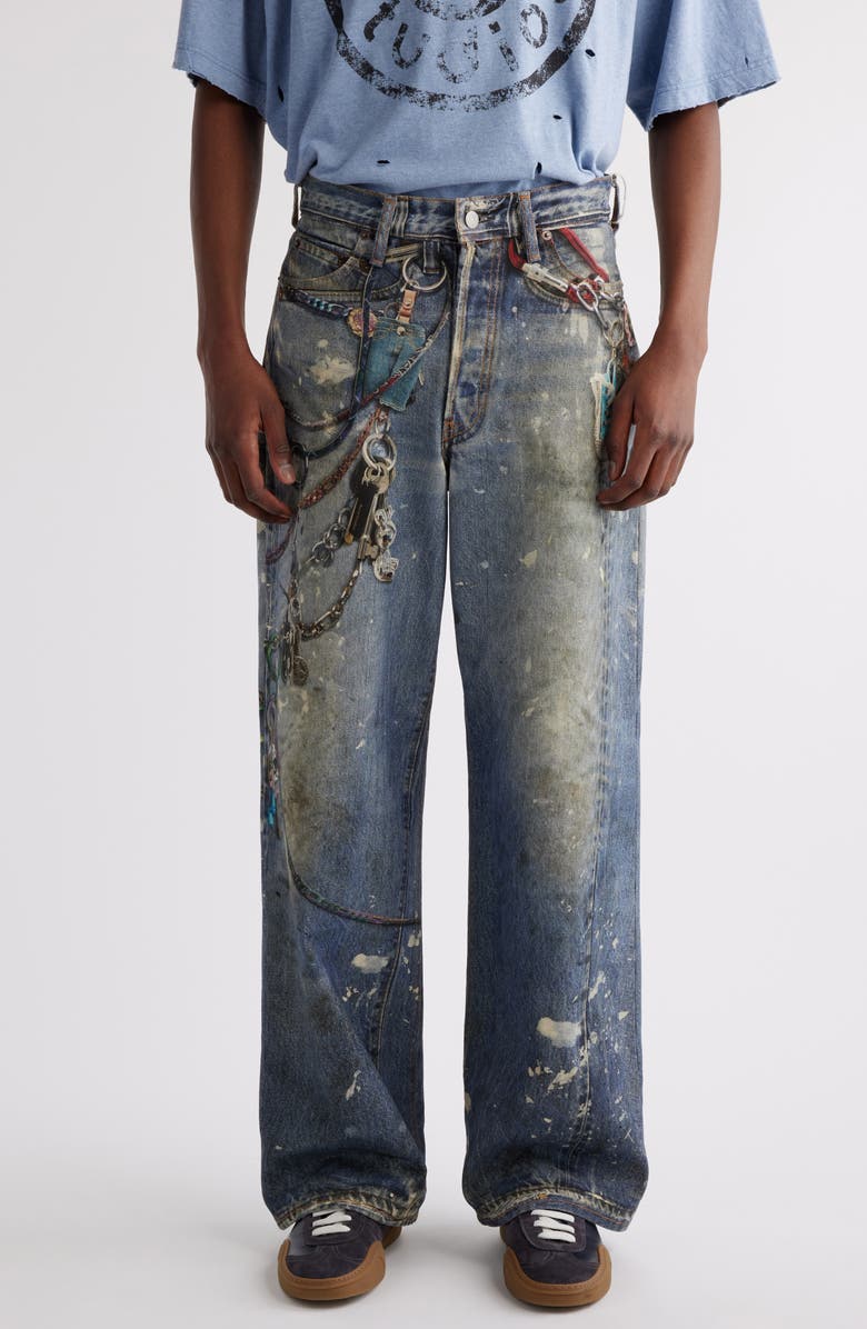Acne Studios 1981 Trompe l'Oeil Loose Fit Cotton Canvas Pants, Main, color,