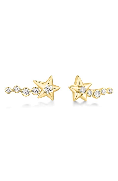 Cubic Zirconia Shooting Star Ear Crawlers