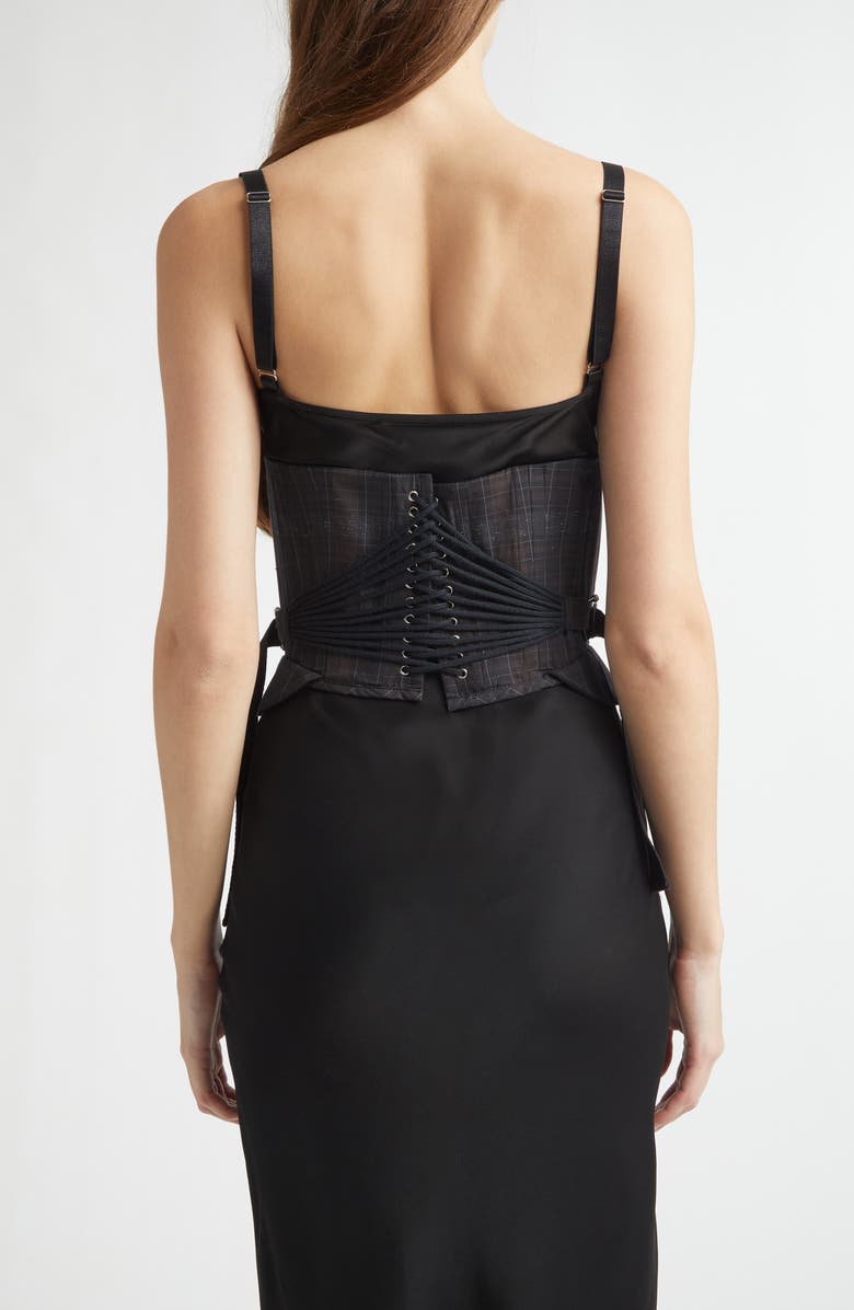 Meruert Tolegen Plaid Corset, Alternate, color, Black Artisinal Plaid