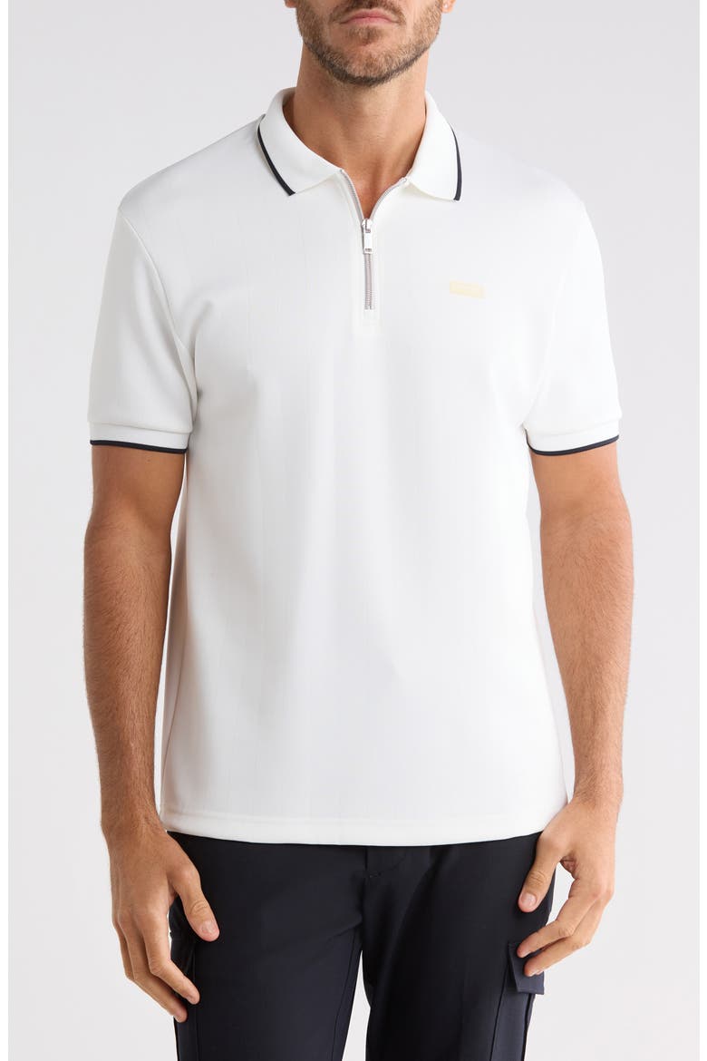 Textured Tipped Polo, Main, color, WHITE