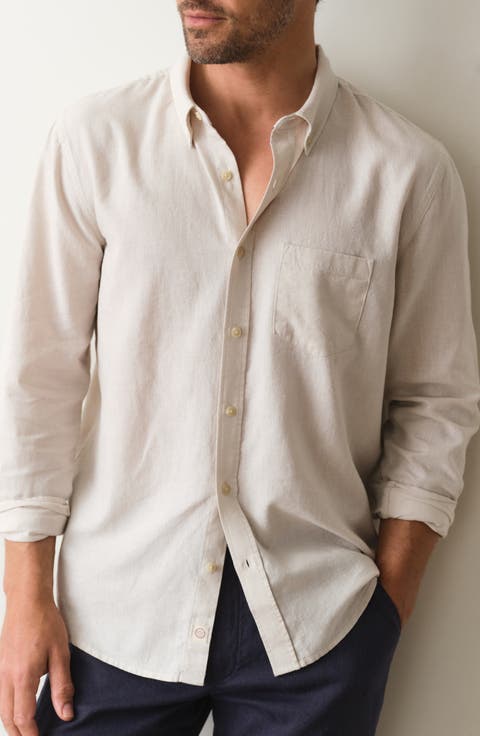 Better-than-Linen Hemp Blend Button-Up Shirt