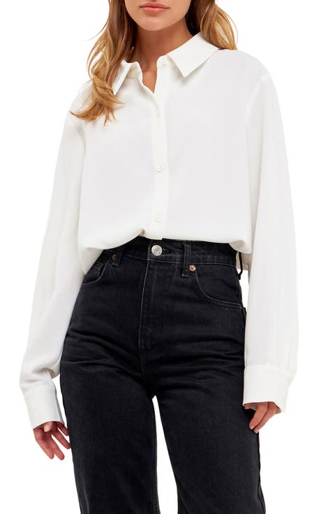 売れ筋商品|||エンドレスローズ カットソー トップス レディース Women's Mock Neck Padded Knit Top White Shop White Endless Rose Online | Nordstrom