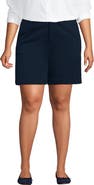 Lands' End Plus Size Elastic Back Classic 7" Chino Shorts