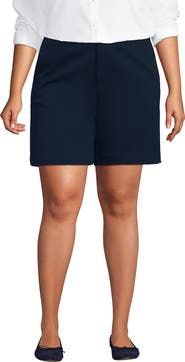 Lands' End Plus Size Elastic Back Classic 7" Chino Shorts