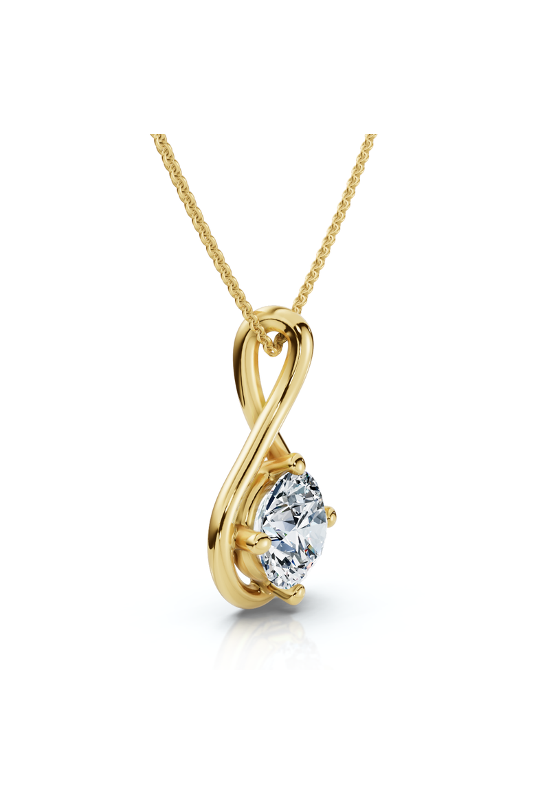 1Ct Diamond Infinity Pendant 14k Gold Necklace 18" Lab Grown EF/VS, Main, color, Yellow Gold