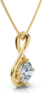 Bliss Diamond 1Ct Diamond Infinity Pendant 14k Gold Necklace 18" Lab Grown EF/VS
