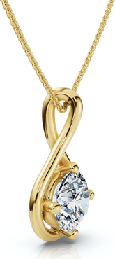 Bliss Diamond 1Ct Diamond Infinity Pendant 14k Gold Necklace 18" Lab Grown EF/VS
