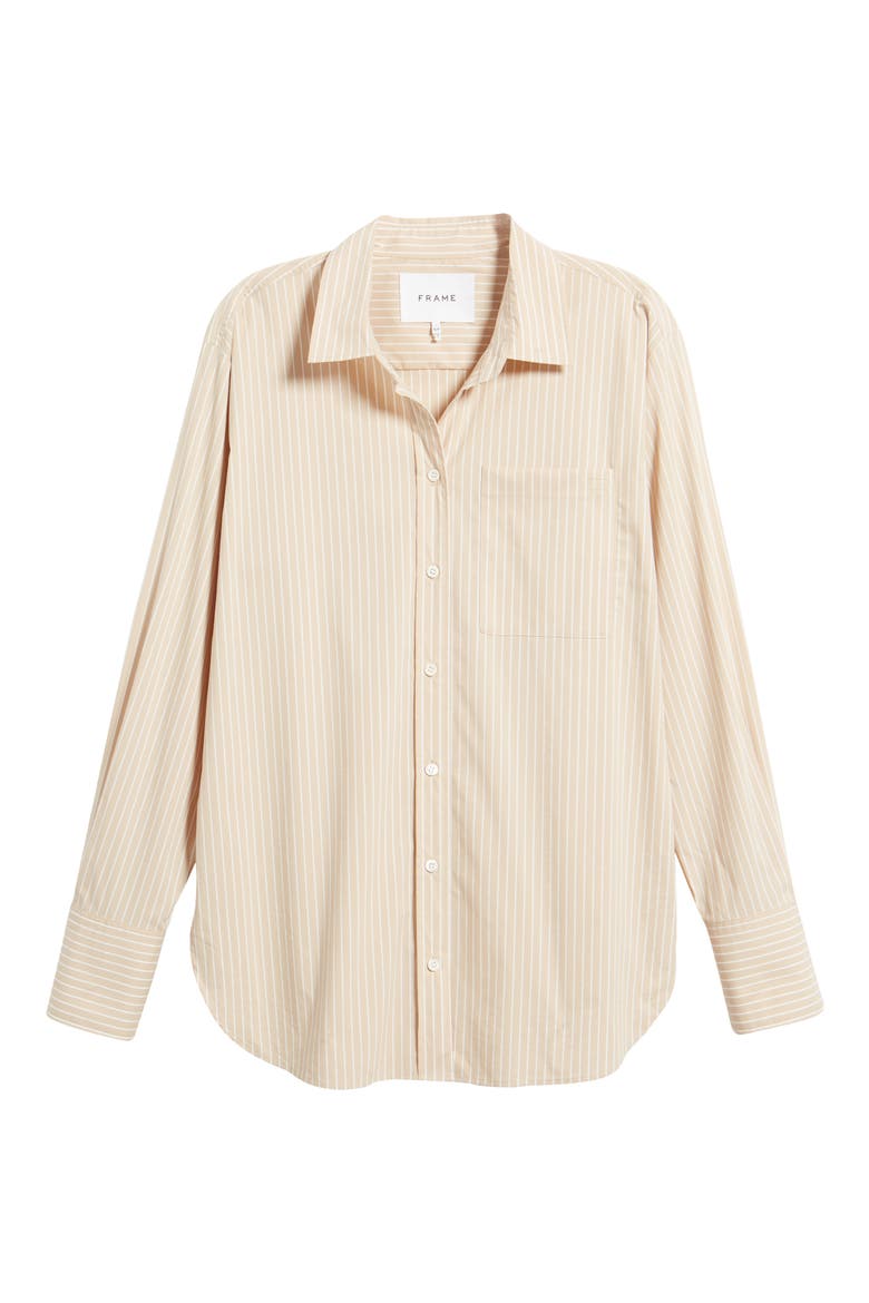 The Oversize Pinstripe Shirt, Alternate, color, MULTI SAND