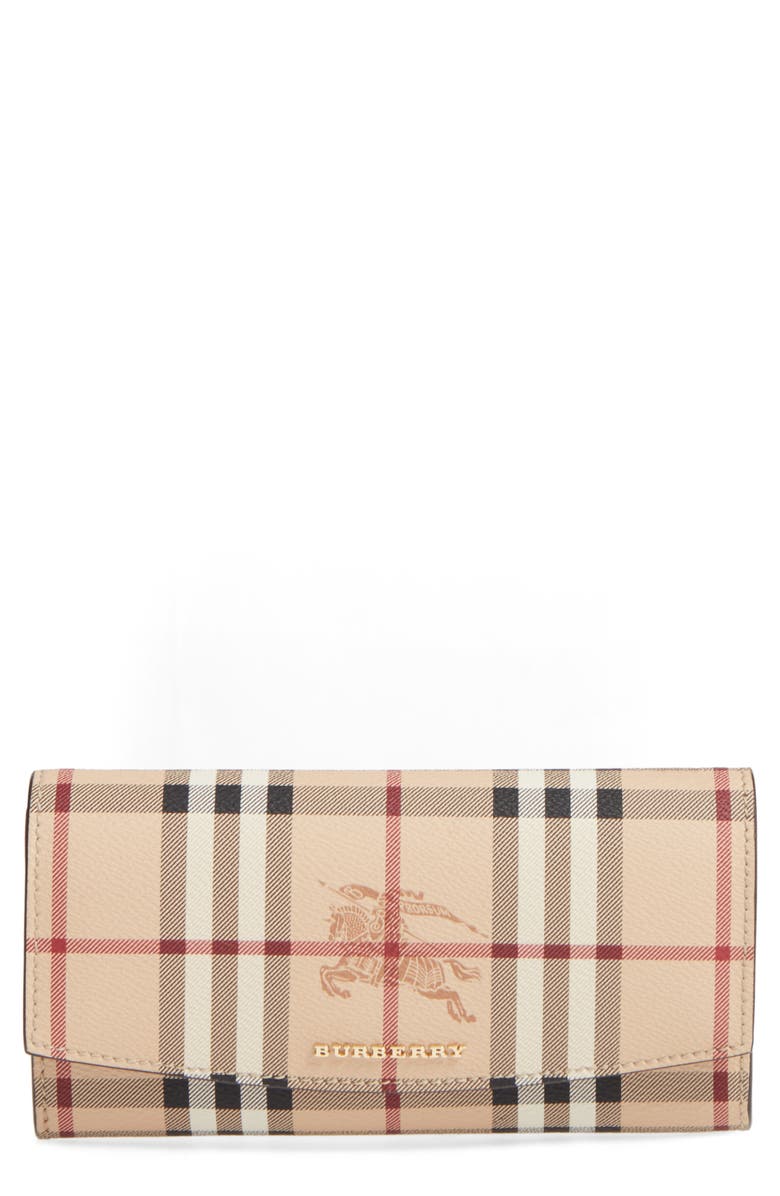 Burberry Halton Haymarket Check Continental Wallet, Main, color, 