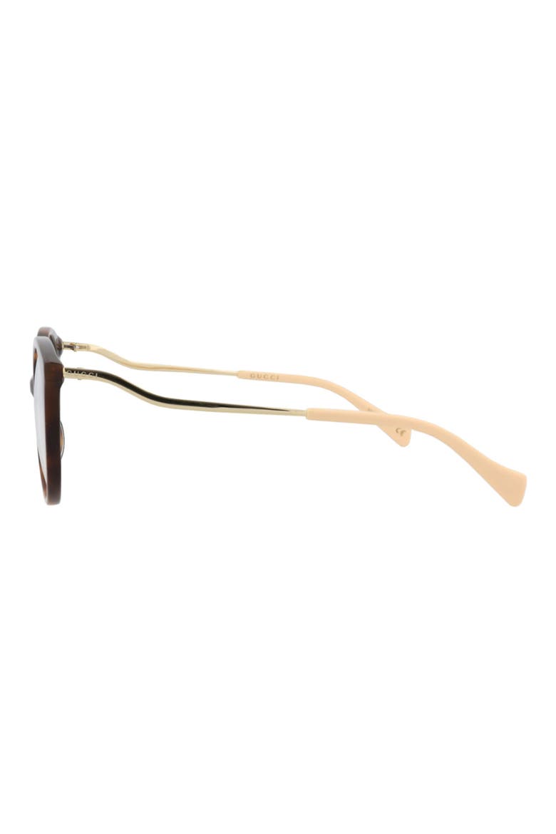 52mm Round Optical Glasses, Alternate, color, HAVANA GOLD TRANSPARENT