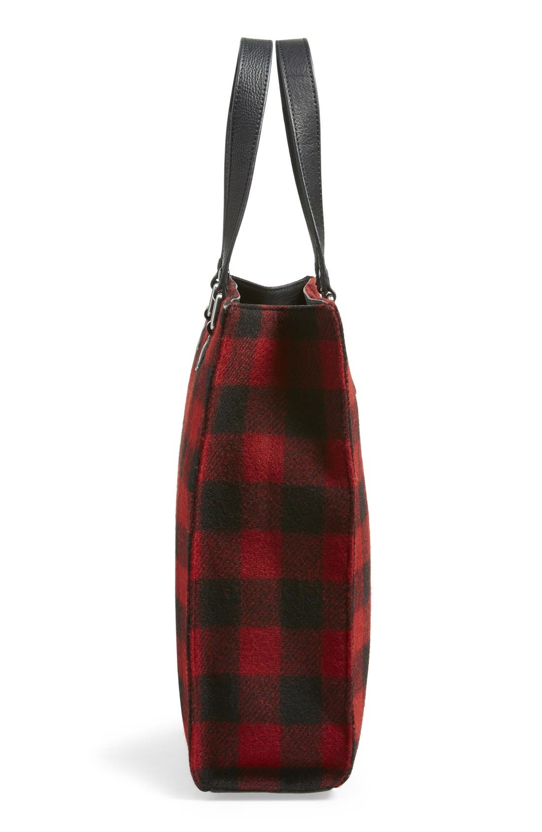 Australia 'Muir' Buffalo Check Tote, Alternate, color, BLACK/ RED