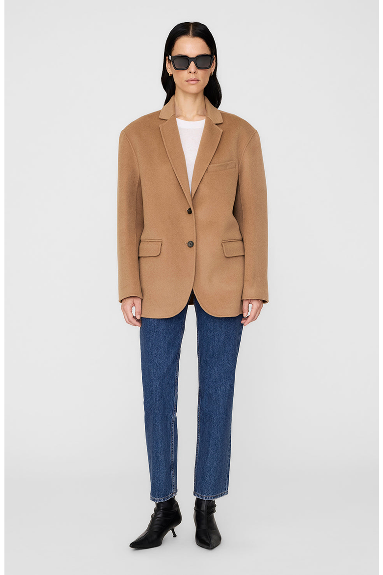 Quinn Cashmere Blend Blazer, Alternate, color, Camel
