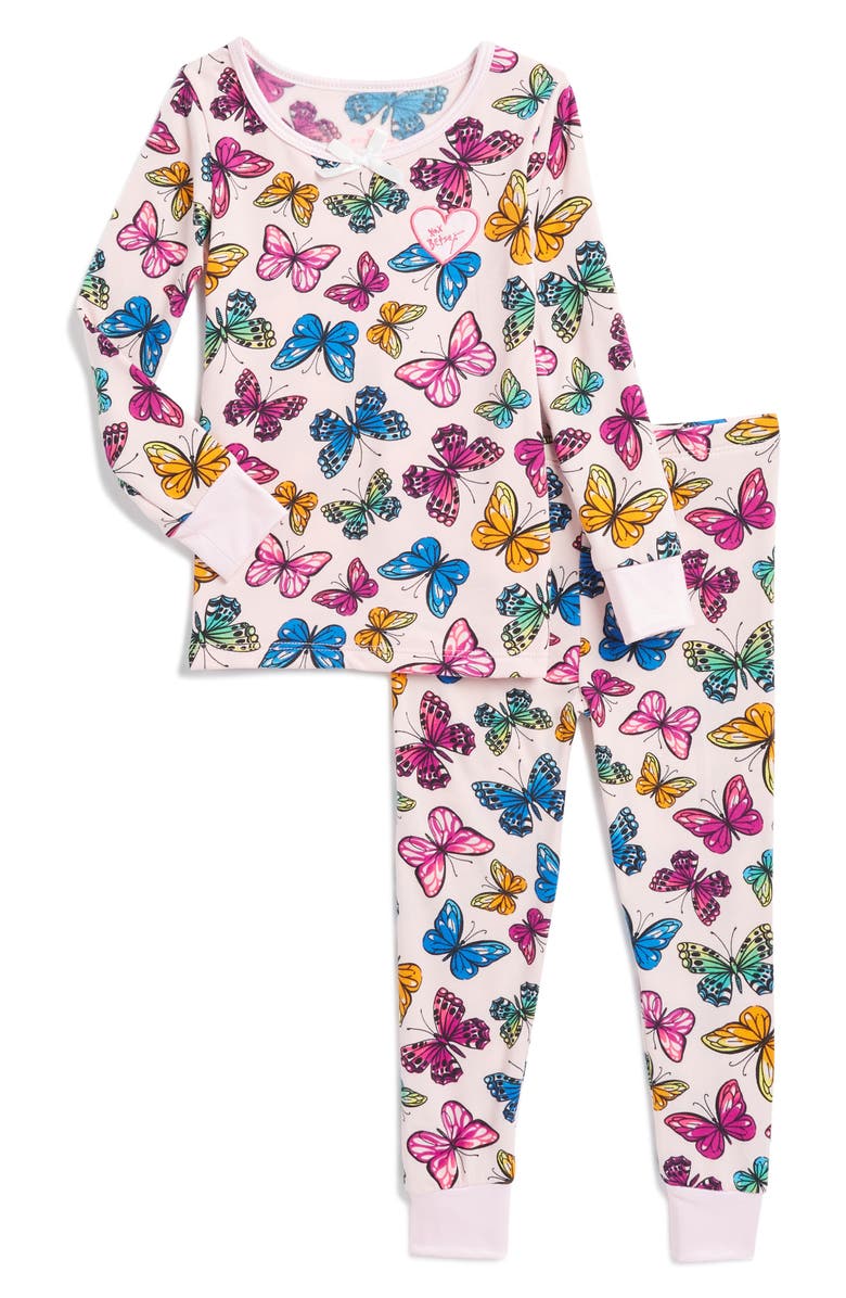 Betsey Johnson Kids' Butterfly Print Pajamas, Main, color,