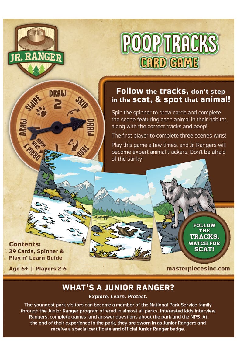 Jr. Ranger Poop Tracks Card Game, Alternate, color, Multicolor