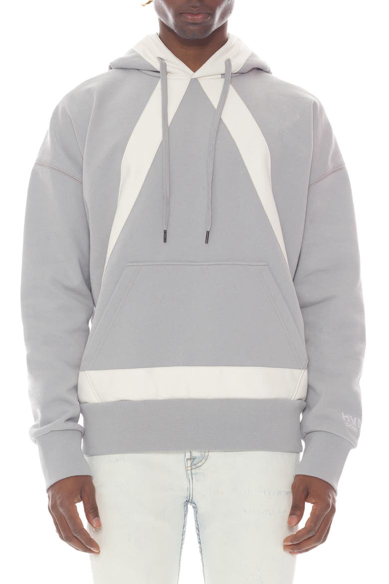 Taped Cotton Hoodie, Main, color, GHOST GREY