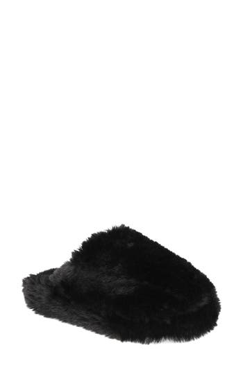 Mia Sled Faux Fur Slipper In Animal Print
