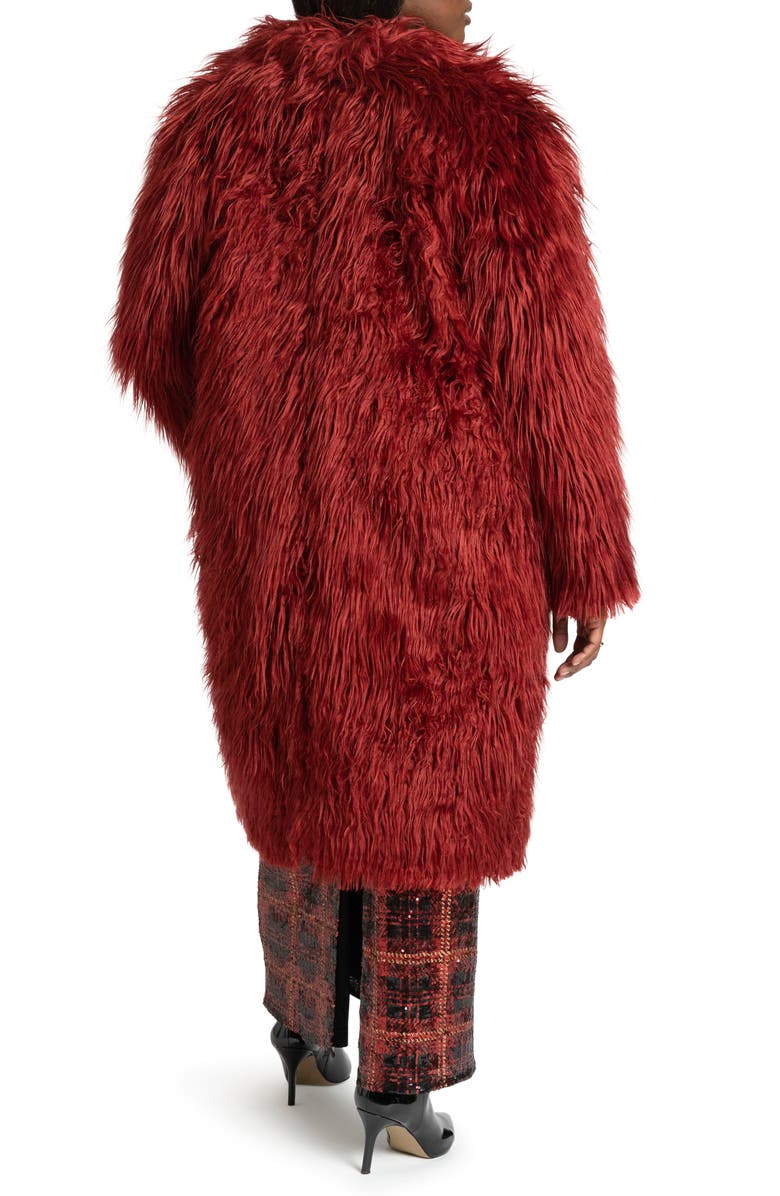 ELOQUII Faux Fur Coat, Alternate, color,