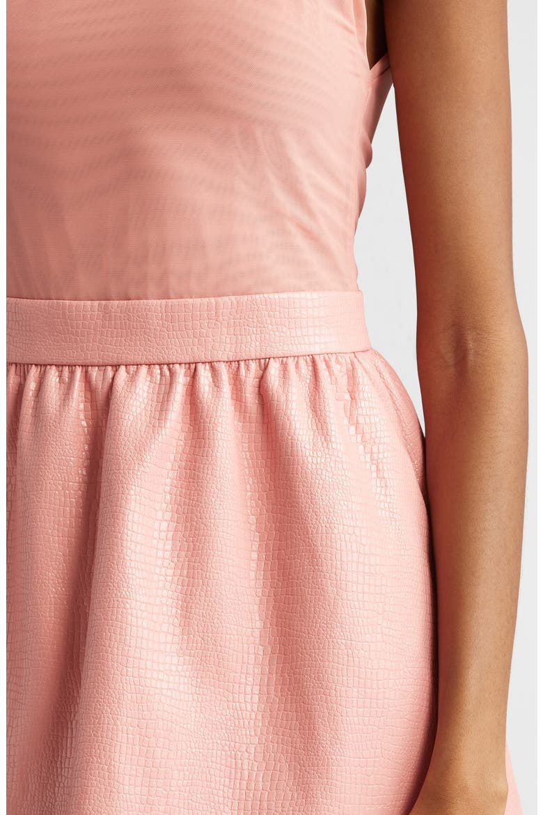 Chara Mixed Media Sleeveless Dress, Alternate, color, ROSE