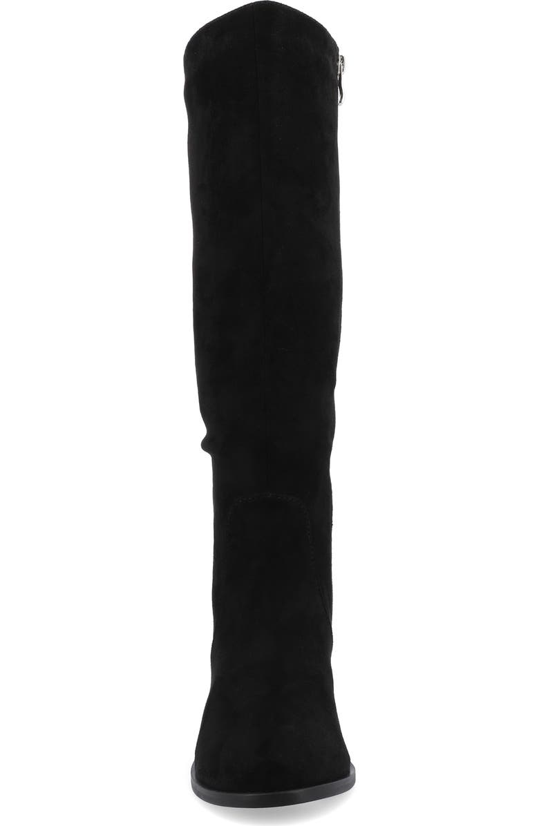 Journee Collection Romilly Block Heel Boot, Alternate, color, Black Suede
