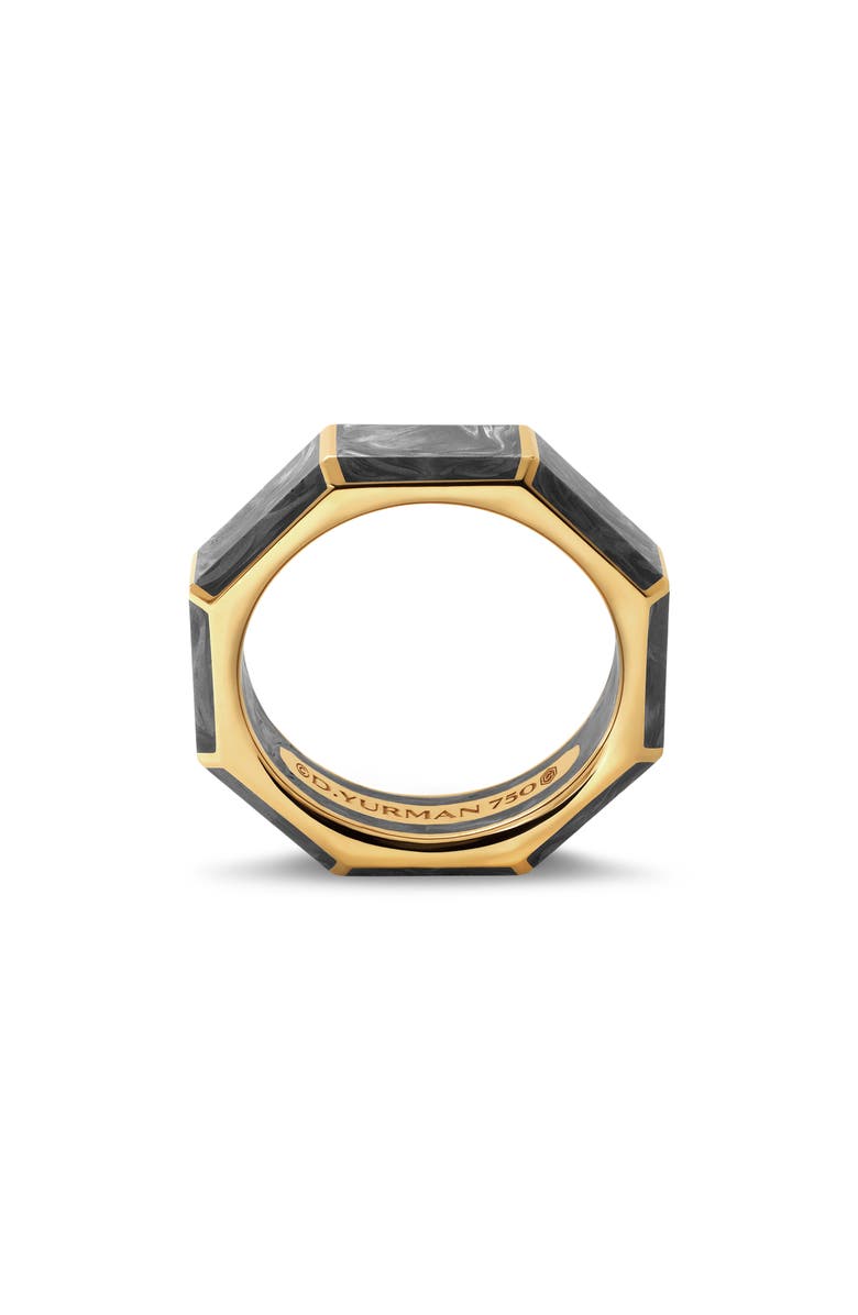 David Yurman Forged Carbon Faceted Band Ring with 18K Yellow Gold, Alternate, color, Yellow Gold