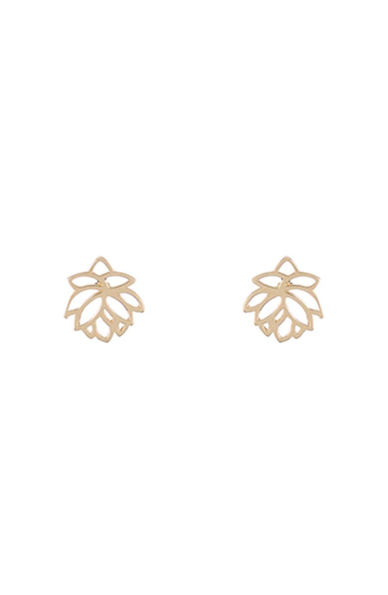 KARAT RUSH 14K Yellow Gold Mini Flower Stud Earrings, Main, color, 