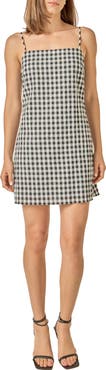 English Factory Check Sleeveless Sheath Minidress