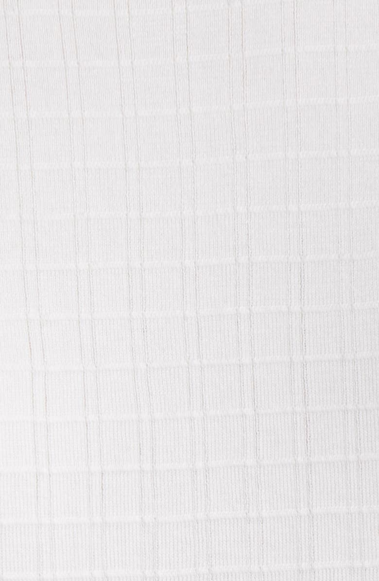 Canali Short Sleeve Check Jacquard Silk & Cotton Crewneck Sweater, Alternate, color, White