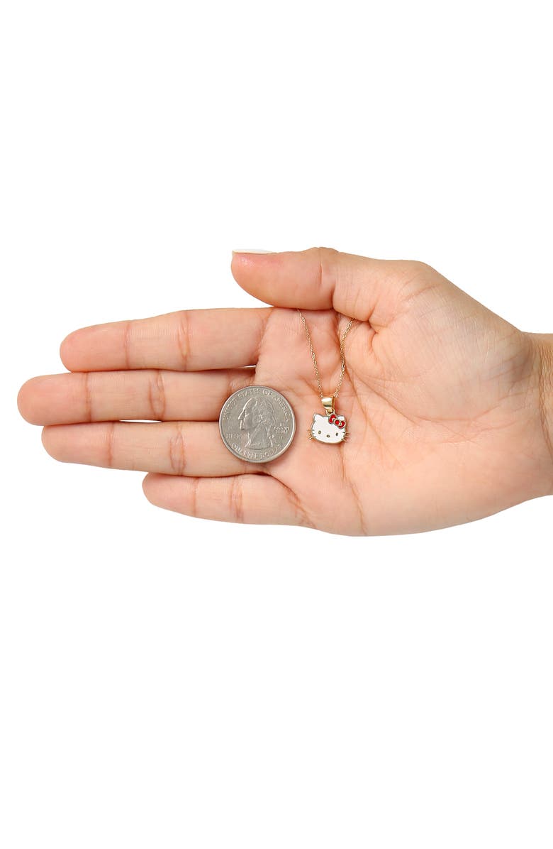 Hello Kitty Sanrio Womens Gold Necklace 18" Official License, 10k Gold Necklace with Enamel Pendant, Alternate, color, 