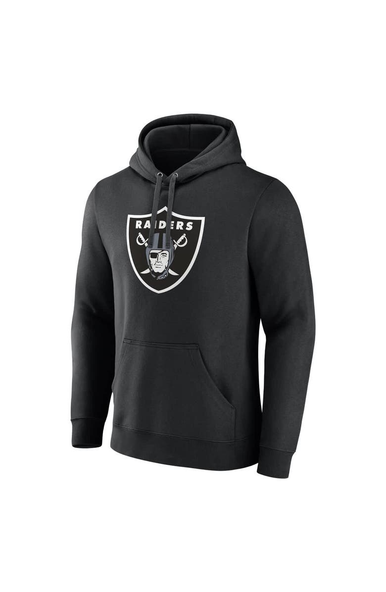 FANATICS Men's Fanatics Black Las Vegas Raiders Primary Logo Fleece Pullover Hoodie, Alternate, color, Black