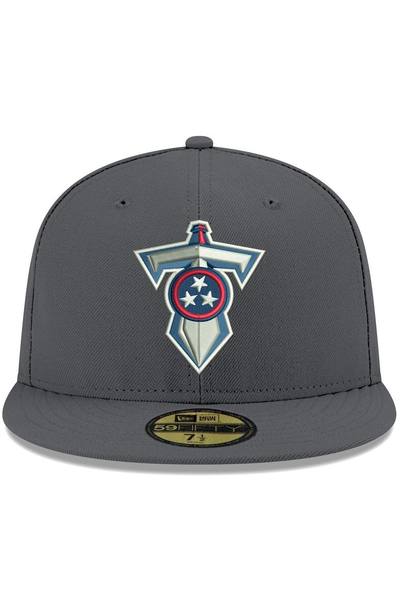 New Era Men's New Era Graphite Tennessee Titans Alternate Logo Storm II 59FIFTY Fitted Hat, Alternate, color,