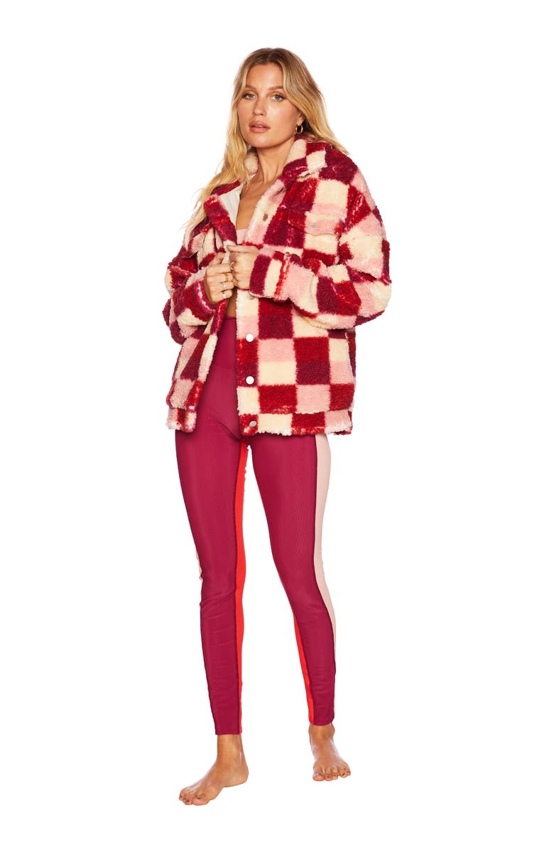 Beach Riot Laurie Check Teddy Jacket, Alternate, color,