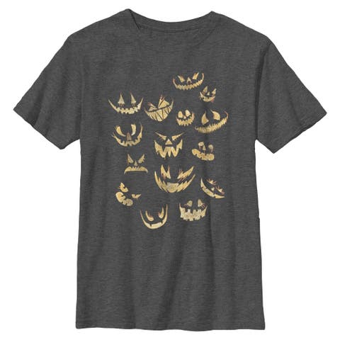 Boys Lost Gods Halloween Jack-o'-lantern Faces T Shirt