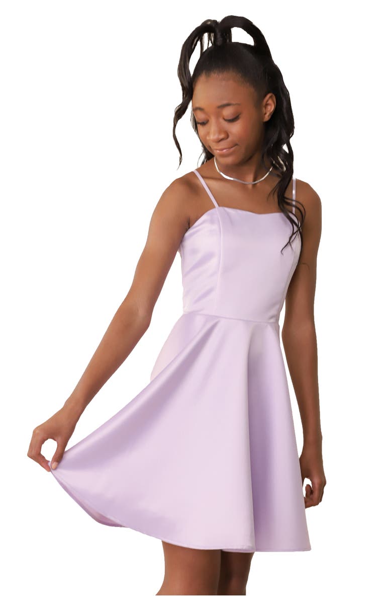Un Deux Trois Fit and Flare Party Dress in Longer Length, Main, color, Lilac