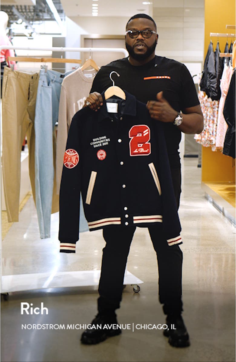 Wool Blend Varsity Jacket, sales video thumbnail