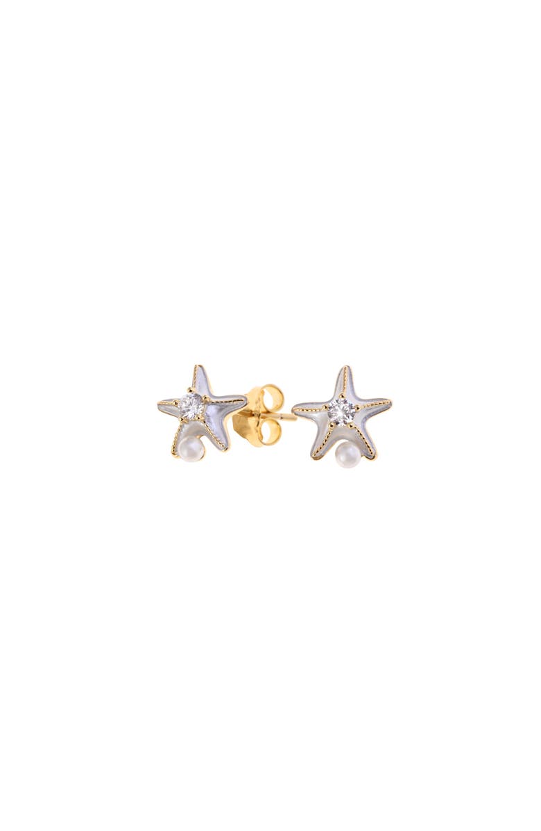 Arte Nova Jewellery Star Earrings, Main, color, Silver Gold Plated