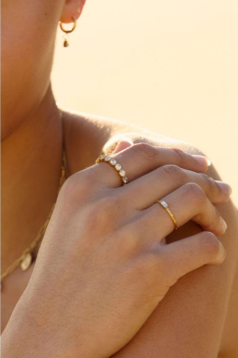 Dainty Crystal Ring, Alternate, color, Gold