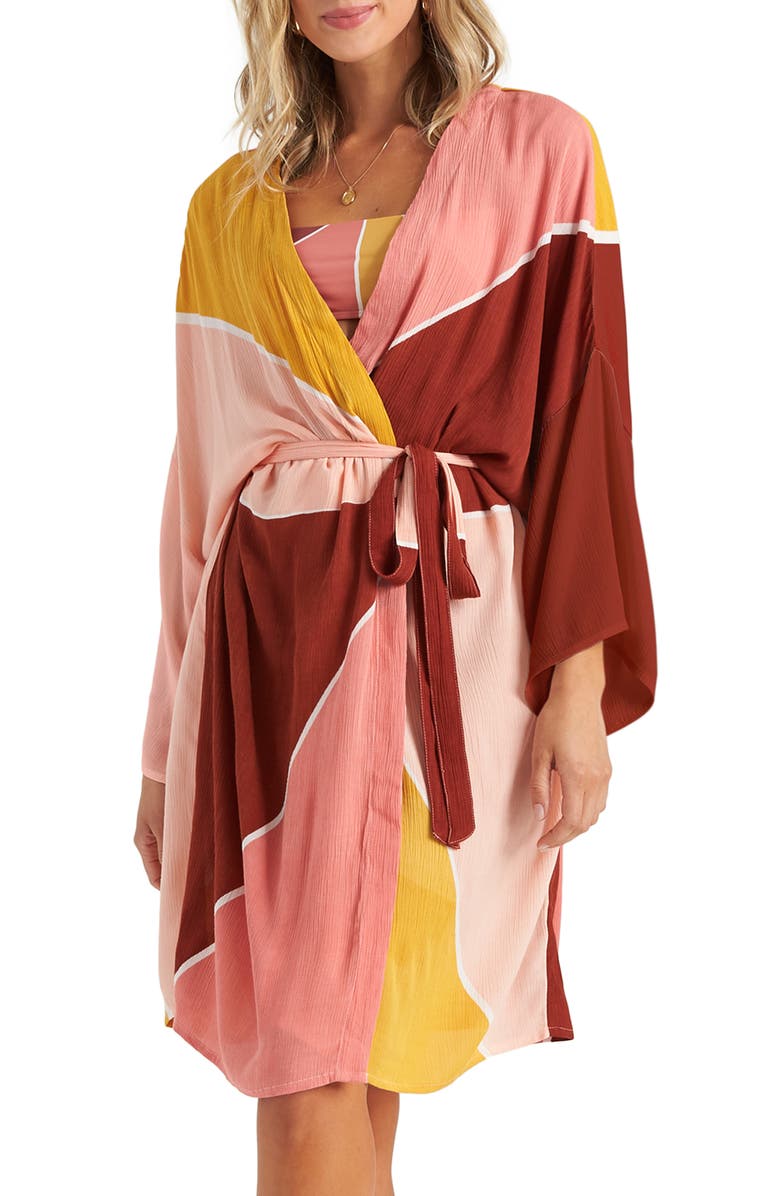 Billabong Another Sky Geo Print Cover-Up Wrap, Main, color, 