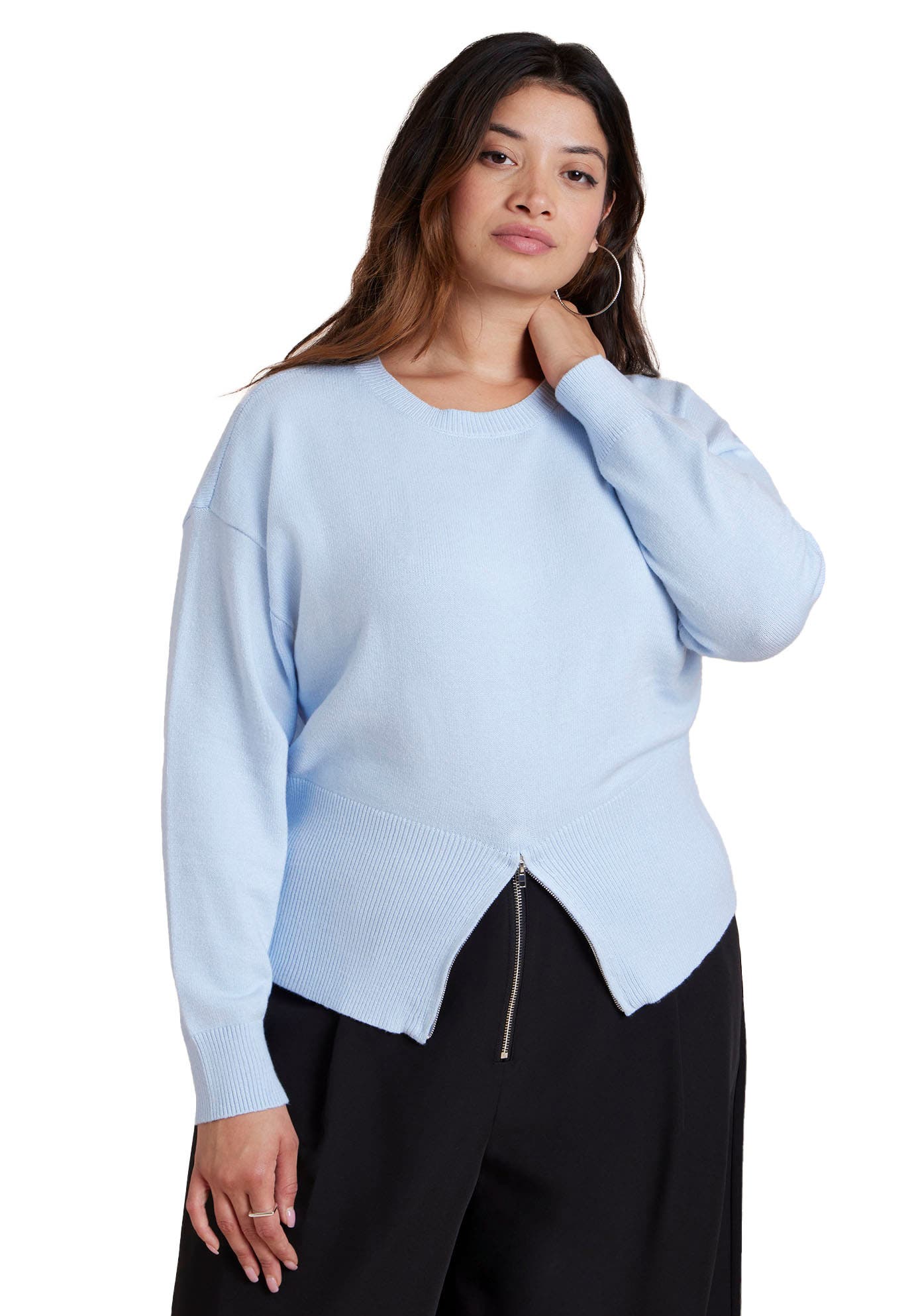 Zipper Hem Sweater