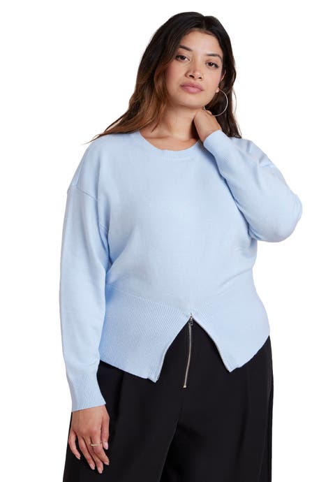 Zipper Hem Sweater (Plus)