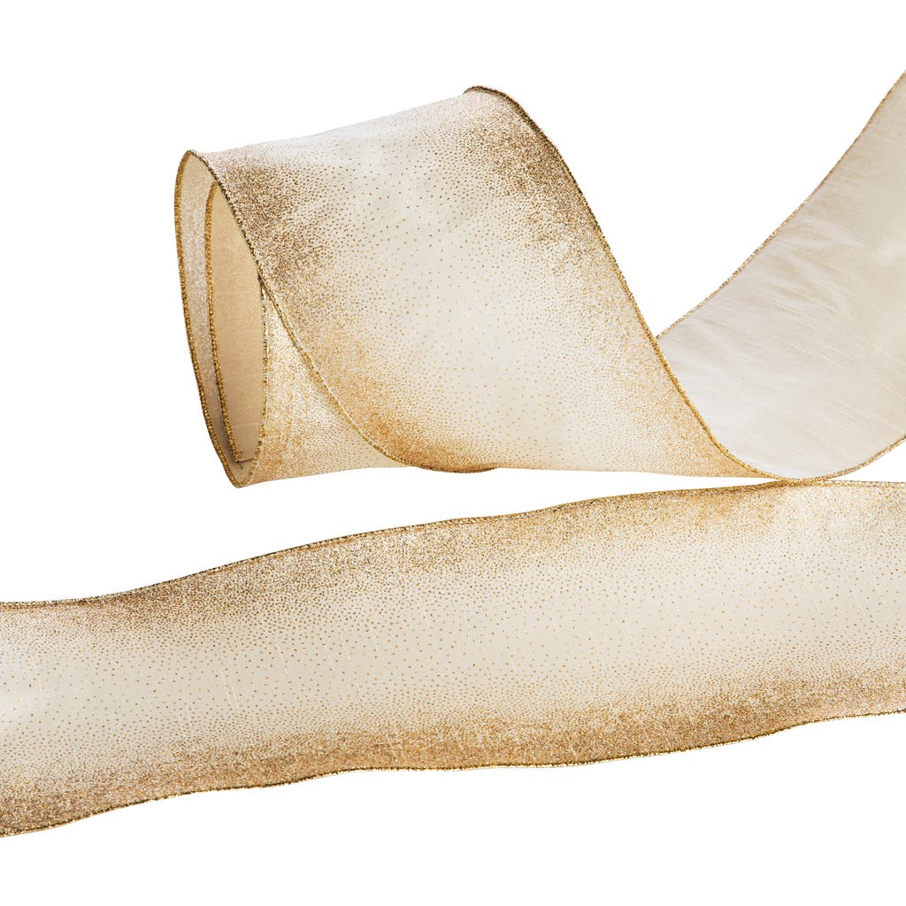 Balsam Hill Ivory Ombre Gold Glitter Ribbon  product
