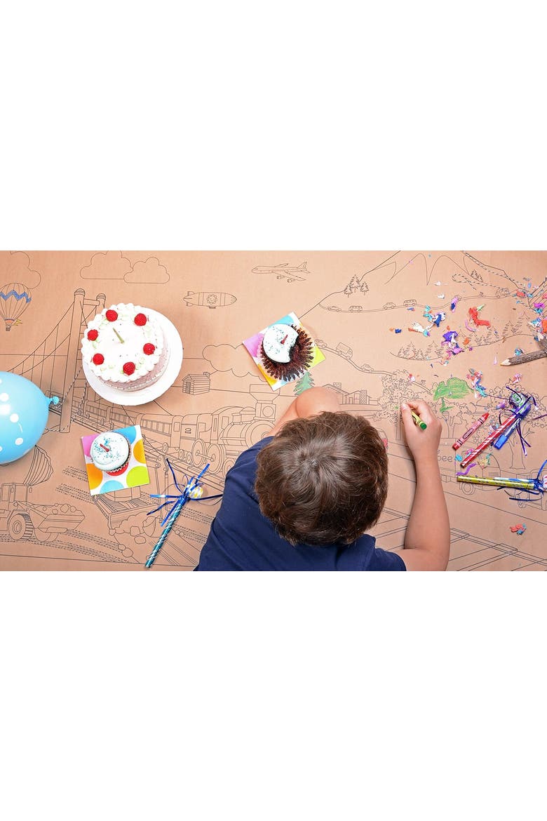 Giant Coloring Mural Birthday Parade, Alternate, color, Multicolored