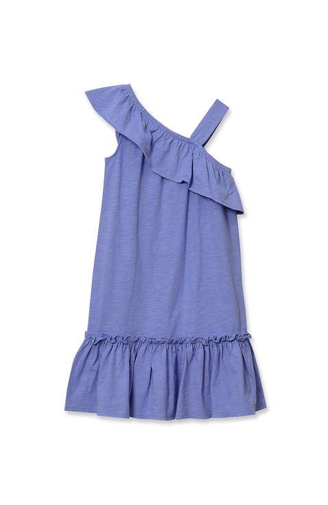 Girls Ruffle Asymmetrical Dress