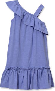 Lands' End Girls Ruffle Asymmetrical Dress