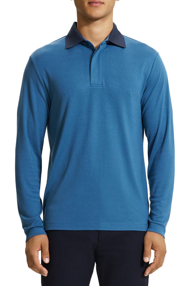 Kayser Long Sleeve Polo, Main, color, MIDNIGHT - G0C