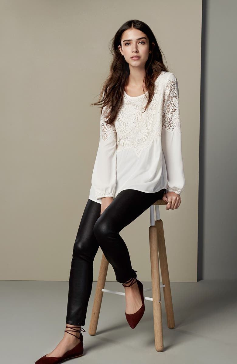 Chelsea28 Button Back Lace Top, Alternate, color,