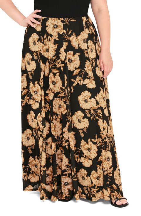 Floral Mesh Maxi Skirt